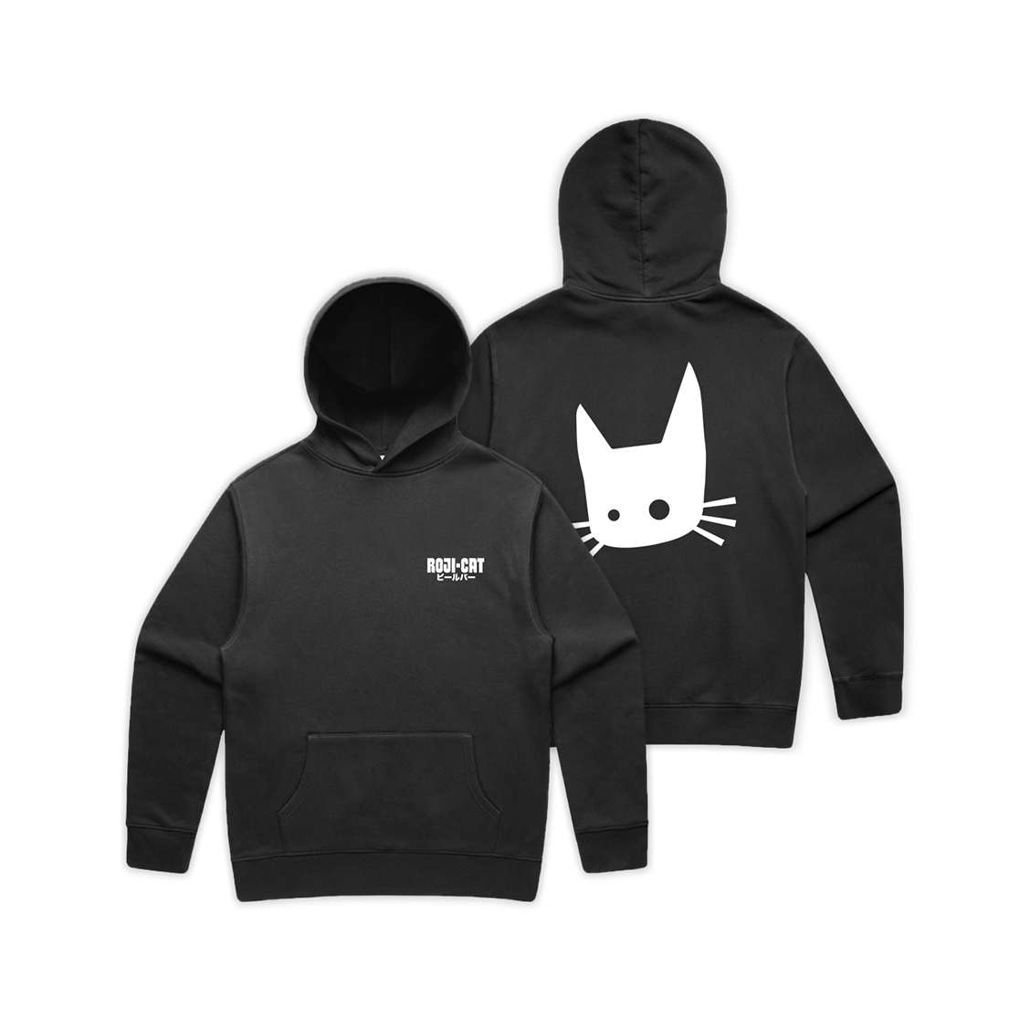 Rojicat Beer Hoodie - Big Cat Black - RojiCat